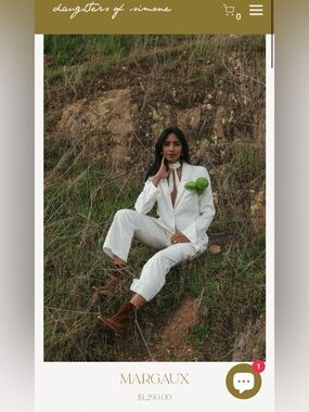 Daughters of Simone Margaux White Tailored Pantsuit